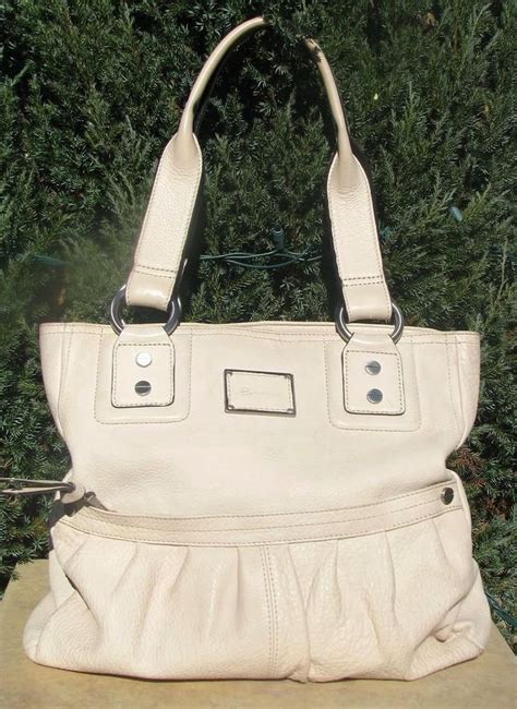 designer cream leather bag